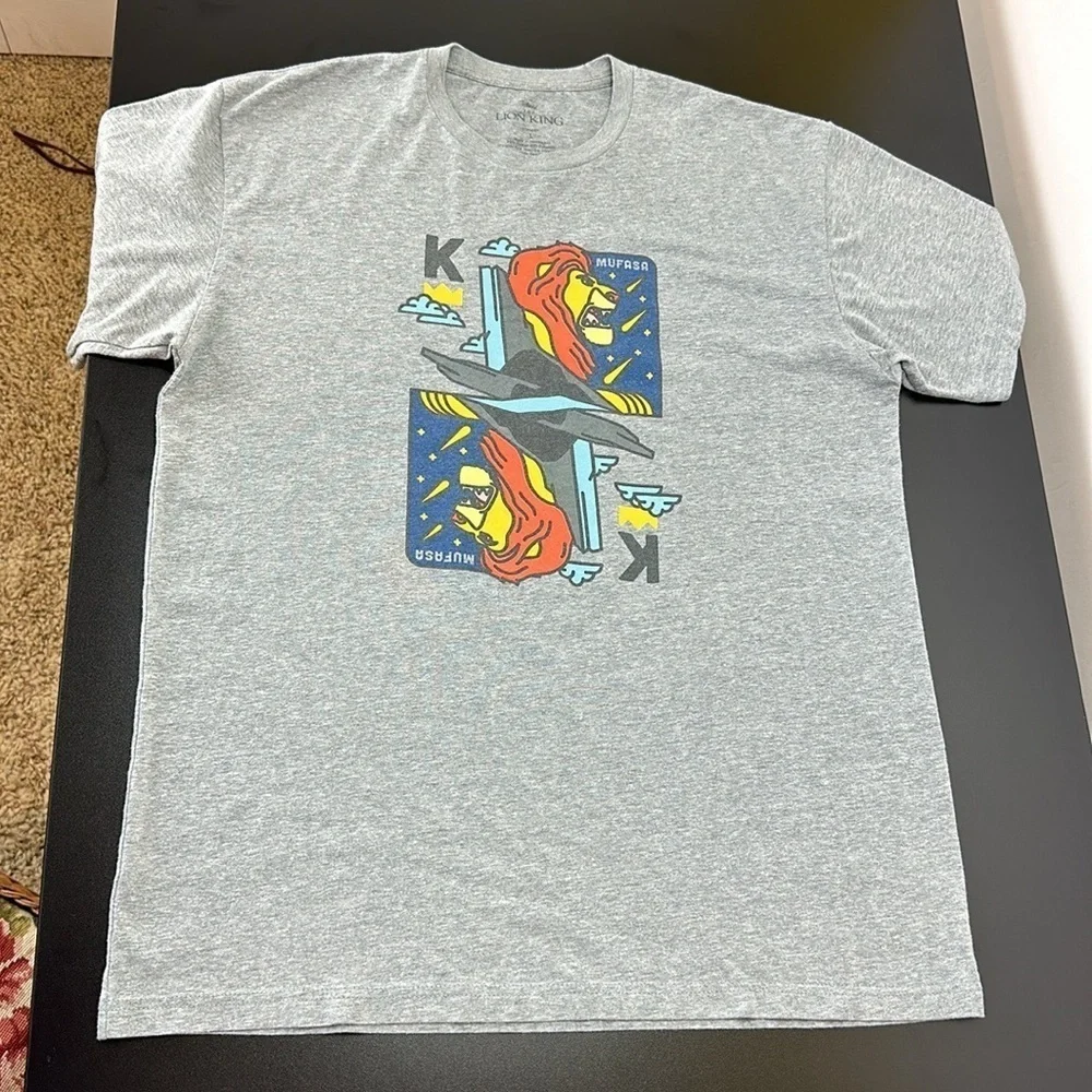Disney The Lion King Mufasa‎ Card Graphic T-Shirt Tee Size Large